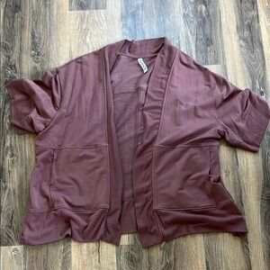 Athleta Mauve Short Sleeve Cardigan in L/XL
